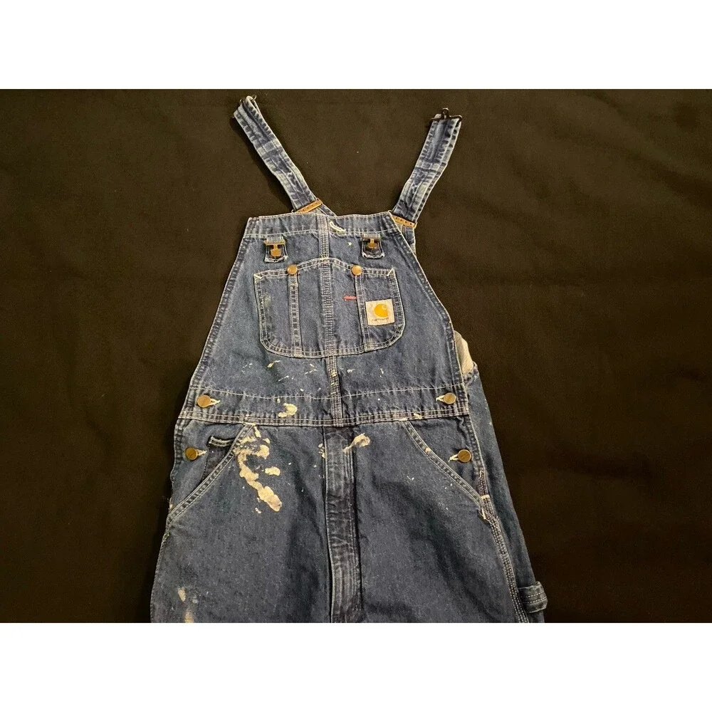 CARHARTT Carpenter Overalls Denim Jeans Bib Men’s 30X32 Jumpsuit Y2K Vintage
